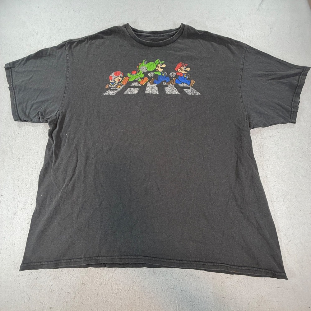 Nintendo‎ Super Mario Abbey Road Graphic Tee Black Men's 2XL 2020